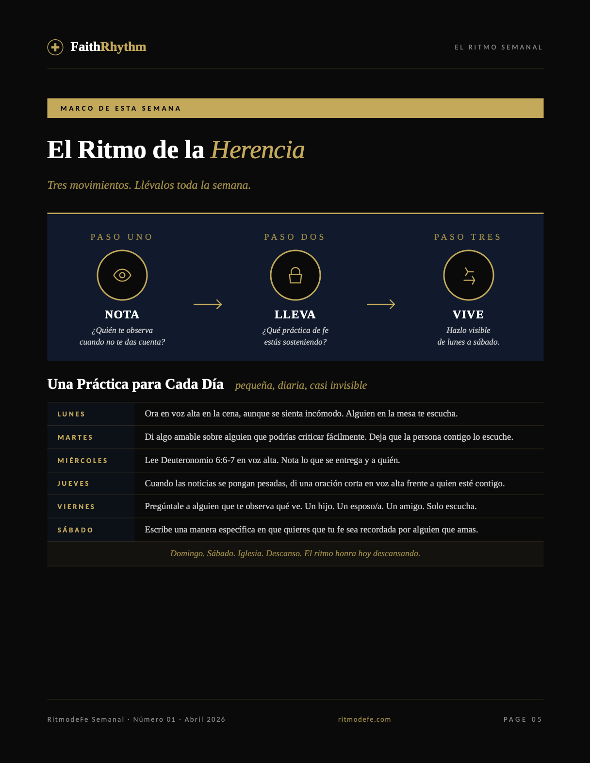 Página final de la Edición Dominical